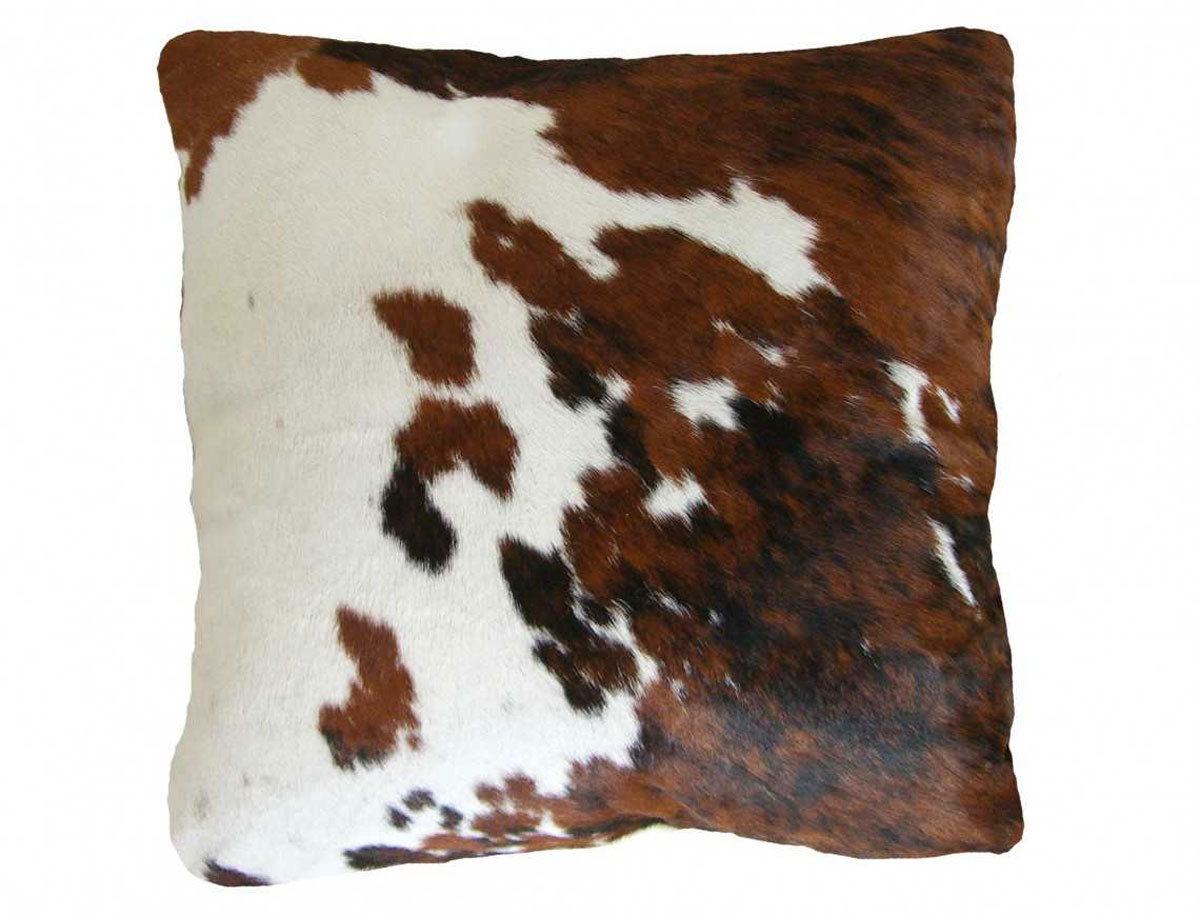 Coussin en peau de vache Normande claire double face